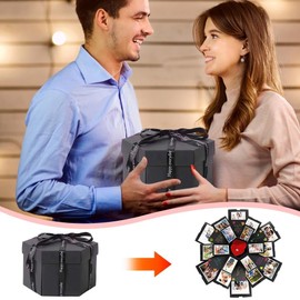 Rairsky Explosion Gift Box, DIY Surprise Box For Him Birthday Gifts, Creative Scrapbooking Surprise Gift Box Explosion, Love Memory Surprise Gift Boxes, 6 Faces Surprise Photo Album Box