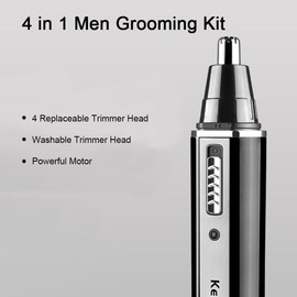 Kemei KM-6630 4 in 1 Nose Hair Trimmer for Men USB Rechargeable Eyebrow and Ear Hair Trimmer Electric Ear Hair Clipper Men Grooming Kit