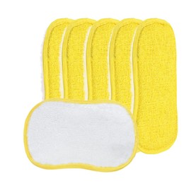 ALLIE ZENG Kitchen Dish Sponge Scrub Non Scratch Microfiber Reuseable Sponges Along with Heavy Duty Scrubber for Kitchen Cleaning Dishes and Pots, 6 Pack, Yellow