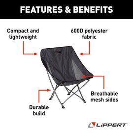 Lippert Baja™ Compact Camping Chair - Dark Grey