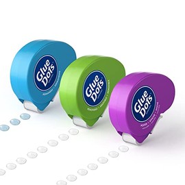Glue Dots Dot N' Go Glue Dot Dispenser Project Pack with 200 Permanent, Poster, and Removable Double-Sided Adhesive Craft Dots Each, 3/8-Inch & 8961 1/2" School 600pc Craft Value Pack, 1/2 Inch, Clear