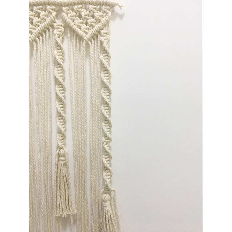 Winterdemoon Handmade Cotton Home Decor Macrame Wall Hanging Beige