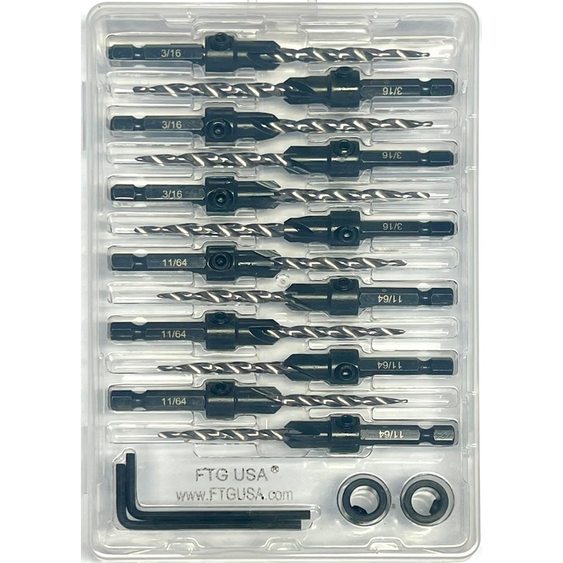 FTG USA Countersink Drill Bit Set 6 Pc #8 (11/64"),