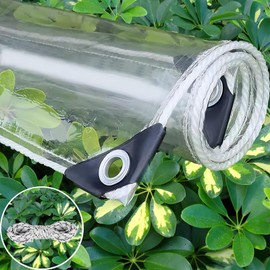 Clear Tarp 10x20 FT - 14 Mil Clear PVC Tarps with Grommets, Heavy Duty Waterproof, UV Resistant, Tear & Cold Proof, Transparent Cover for Greenhouse, Patio, Canopy, Outdoor