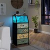 Tohomeor Nightstand with Fabric Drawers Charging Station and LED 2