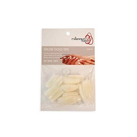 Millenium Nails Salon Gold Nail Tips, Newly Sized for an Easier Fit, Suitable for Salon or Home Use, Pack of 50 Tips (Size 9)