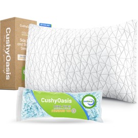 CushyOasis Shredded Memory Foam Pillows, Bed Pillows for Sleeping, Queen Size Pillows, Cooling Pillow, Stomach and Back Sleepers with Removable Washable Pillowcase (Queen*2)