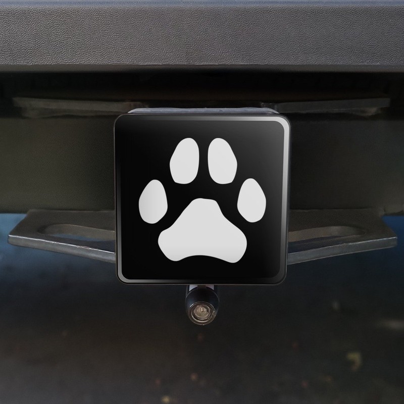 Graphics and More Paw Print Dog Cat White on Black