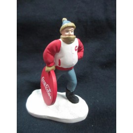 Town Square Coca-Cola Town Square Snow Day Fun Christmas Village Figure Holiday