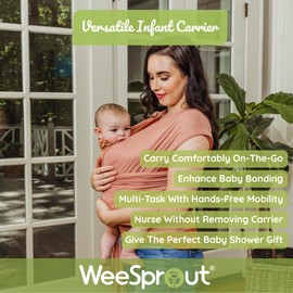 WeeSprout Baby Wraps Carrier - Perfect Baby Carrier Wrap Sling for Newborn and Infant, Enhances Baby Bonding, Soft and Breathable, Ideal for Babywearing