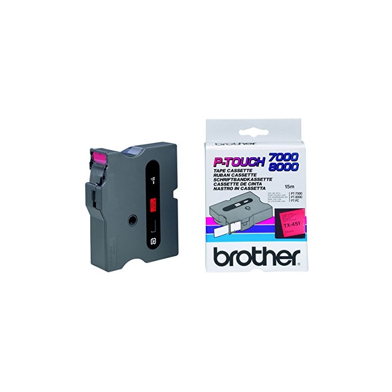 Brother TX - Laminated tape - black on red -