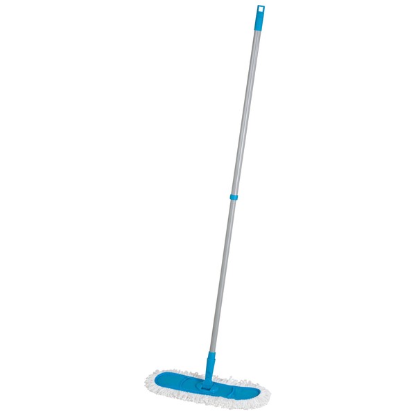 Lightweight Flexible Floor Mop with Reusable Microfiber Cleaning Pad, Telescoping to 49” Long