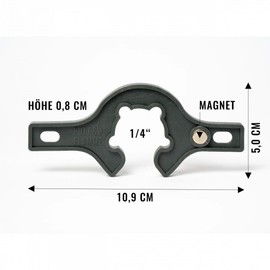 Bluecraft Pott & Flamme Gasflaschen-Schlüssel Mini-Tool magentisch Gasgregler-Löser Gasflasche Camping Caravan Wohnmobil Gasgrill Handwerk