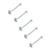 5/ solid 925 sterling silver clear jewel nose studs wit