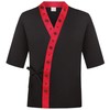 3/4 Sleeve Sushi Chef Coat Black Japanese Chef Jacket Kimono