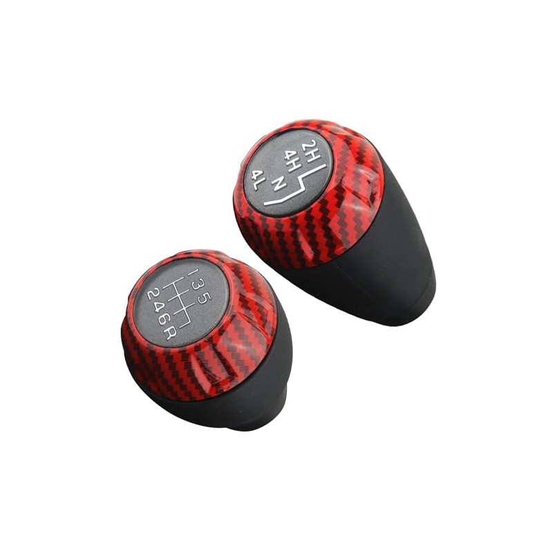 APPERFiT Shift Shifter Knob Set (Red Carbon Fiber) for Manual