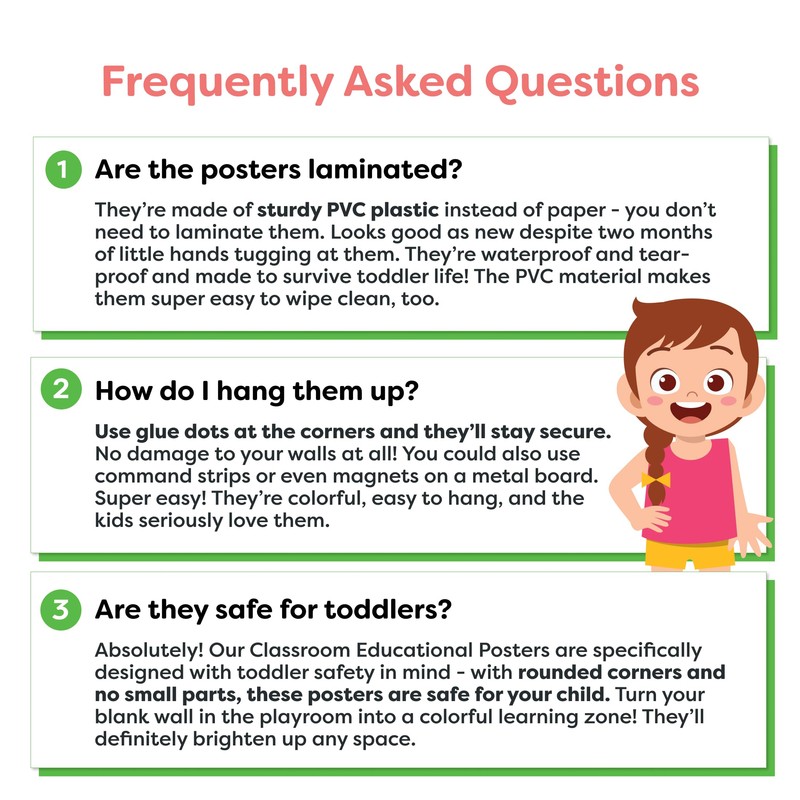 Classroom Educational Posters - 20pcs 16” x 11” - Teacher