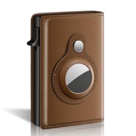 Typecase Mens Pop Up Wallet : Premium Genuine Leather, Smart, Slim, Minimalist, Carbon Fiber - 9-14 Card Capacity | ID Window | Cash Slot - Color: Brown