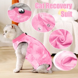 Lianzimau Cat Surgery Recovery Suit Kitten Onesie After Surgery Spay Recovery Suit for Female Surgical Abdominal Wound E-Collar Alternative Wear Pet Anxiety Vest Anti Licking Bodysuit for Cats
