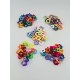 S2-Assorted Color 16MM Wavy Acrylic Spacers, 25 pack- Assorted Colors Including Pink, Blue, Yellow, Brown & More pen topper:_Metallic