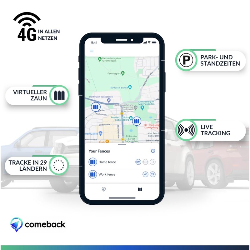 Comeback GPS Tracker without Subscription including SIM, Magnetic, Tracking throughout