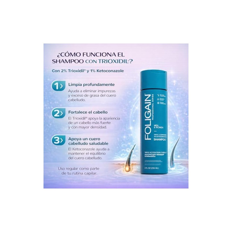 FOLIGAIN pack 2 Shampoo Advance con biotina 236ml CU