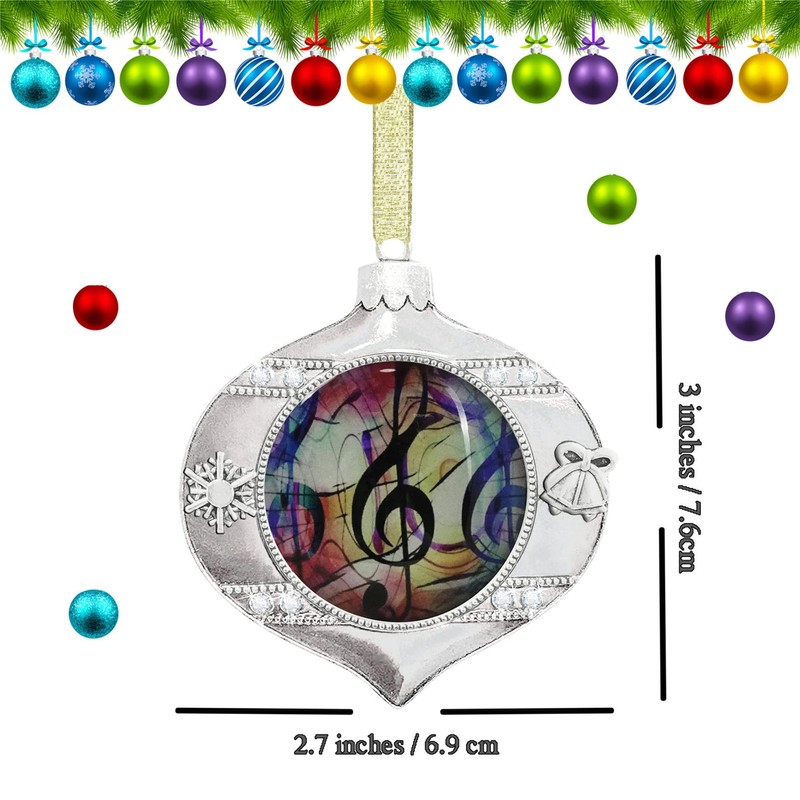 PTCRMG Christmas Tree Ornament Music Note Glass Christmas Ornament Xmas