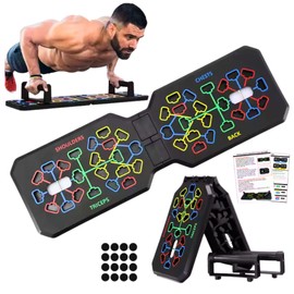 Push Up Board, Foldable Push Up Board System, 14-in-1 Portable Push-Up Bar for Full Body Strength Training, Multi-Function Fitness Equipment for Chest, Arms, Shoulders, Back & Core, Home Gym Workout Gear for Men & Women