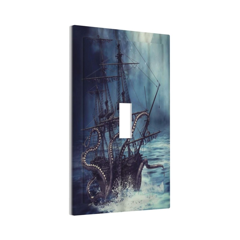 Octopus Ocean Kraken Nautical Pirate Ship 1 Gang Light Switch