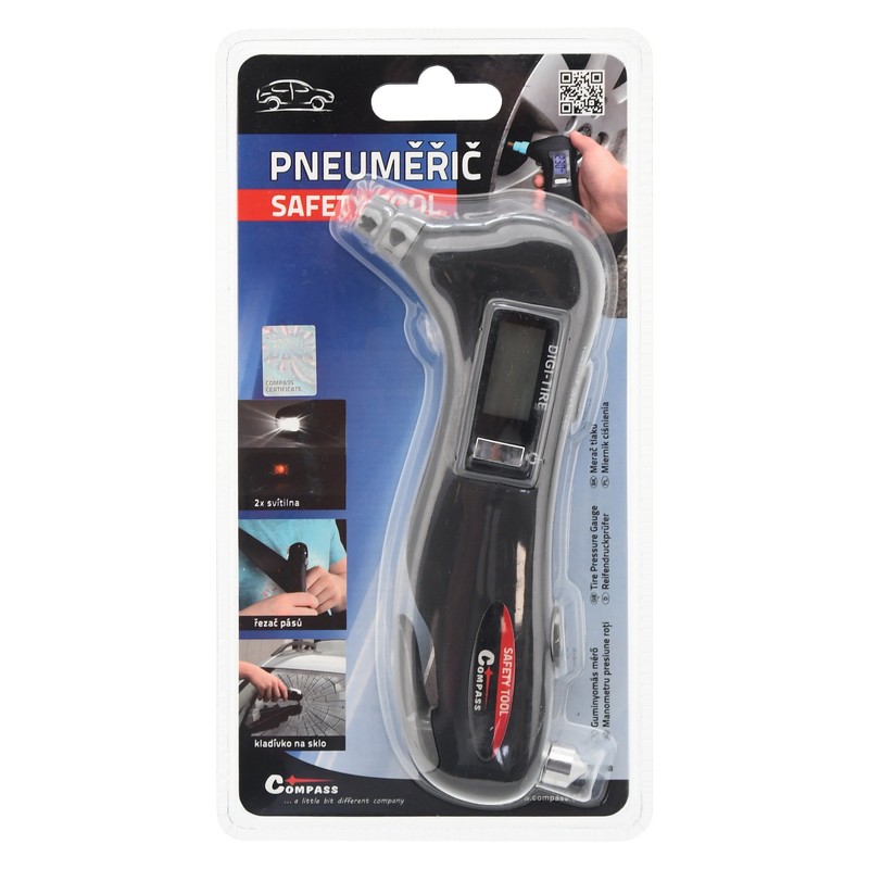 Compass 09338 Digital Tyre Pressure Gauge Safety Tool