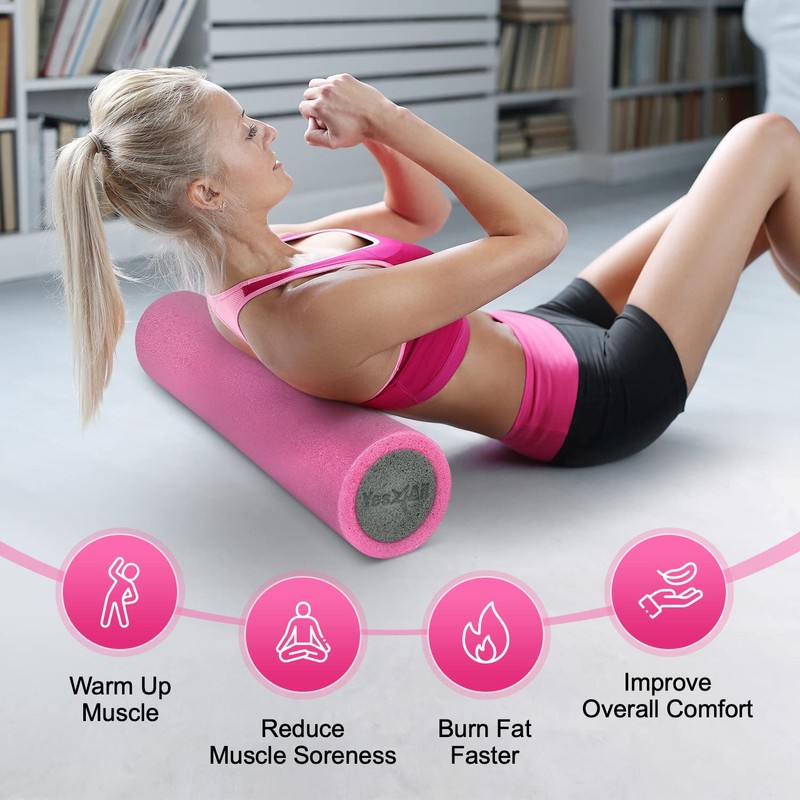 Yes4All High-Density EPP Round Back Roller Foam, Exercise Foam Roller