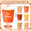 300Pcs Fall Thanksgiving Paper Cups 4Oz Colorful Pumpkin Maple Leaves