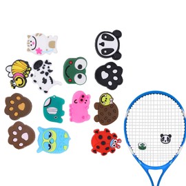 Brrnoo Tennis Dampener Racket Vibration Damper 13 Pieces Animal Shapes for Tennis Racket for Sports