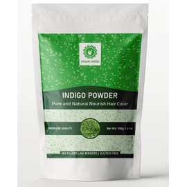Indigo Powder For Hair Color/Beard Dye by Hebhac Herbs | Indigo Powder For Black and Dark Hair | Indigofera Tinctoria | Natural Indigo Hair color powder (8 OZ)