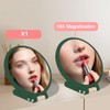Doppelseitiger Kosmetikspiegel mit Griff - 10X/1X Vergrößerung, Faltbarer 360° drehbarer