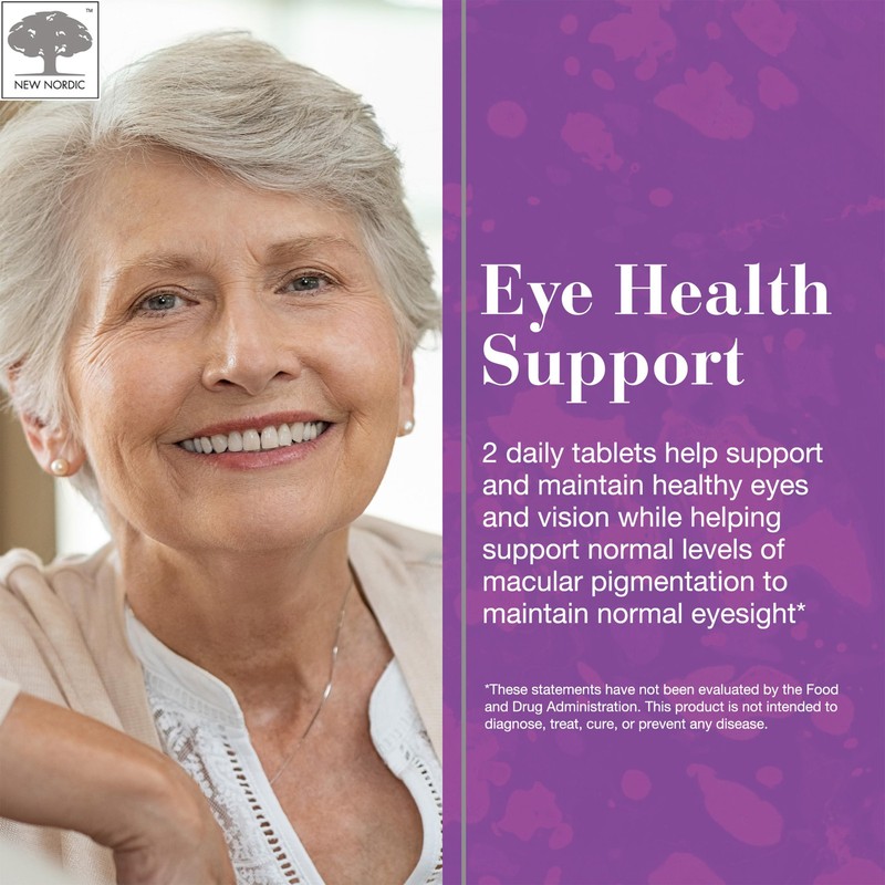 NEW NORDIC Blueberry Eye Health Supplement with Lutein 60 Tablets
