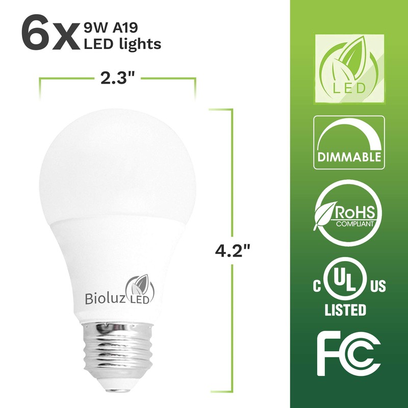 Bioluz LED 60 Watt LED Light Bulb (Uses 9 Watts)