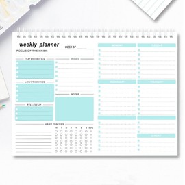MUFEKUM Weekly Planner, 7.5''x10.2'' Weekly To Do List Notepad, Undated Weekly Planner Notepad with 52 Tear Off Sheets Planner, Habit Tracker Productivity Organizer for Home School and Work