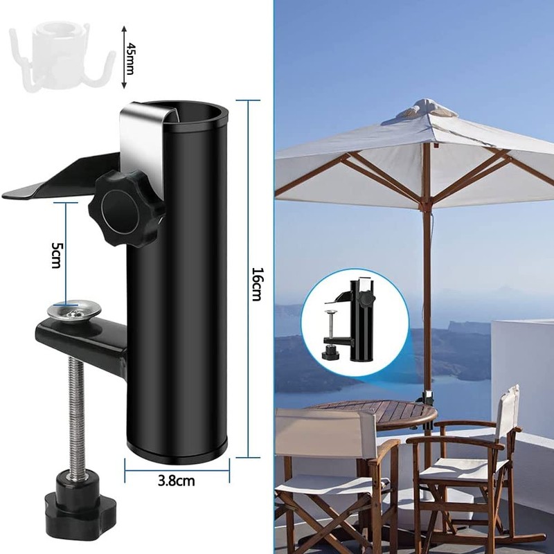 Anyingkai Parasol Holder, Balcony Railing, Adjustable, Space-saving Parasol Holder, Balcony