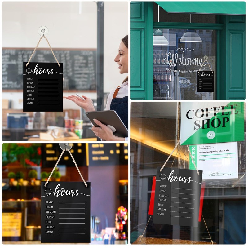 Threehoney 3 Pcs Dry Erase Store Hours Sign Set Include