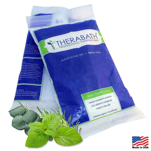 Therabath Paraffin Wax Refill - Use To Relieve Arthritis Pain and Stiff Muscles - Deeply Hydrates and Protects - 6lbs Eucalyptus Rosemary Mint