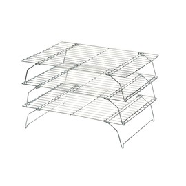 Dexam 17840905 Stackable Rectangular Cooling Racks 34cm x 25cm - Set of 3, Silver
