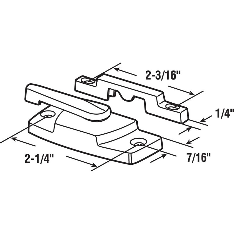 Prime-Line F 2768 Sash Lock, 2-1/4 In. Hole Centers, Fits