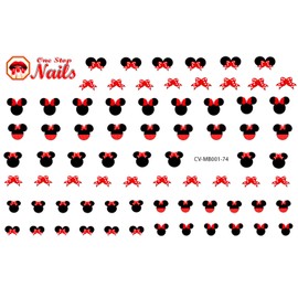 Clear Vinyl Cut, Peel and Stick Nail Art Decals/Stickers by DimOxy Designs Themed for Minnie Bow (Ver.1) Lovers.