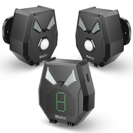 Solar Wireless Driveway Alarm, Outdoor Motion Sensor Detector Alarms Driveway Alert System 2000ft Long Range with Rechargeable Battery, Outside Weatherproof/Expandable (1 Receiver and 2 sensors)