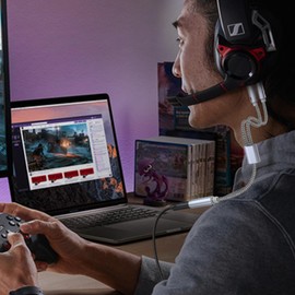 YACSEJAO 3.5mm Splitter Mic and Audio 2Pack Mic and Headphone TRRS Splitter 1/8 Inch Female to 2 Dual 3.5mm Male PC Headset Braided Adapter Cable（Grey + Black）