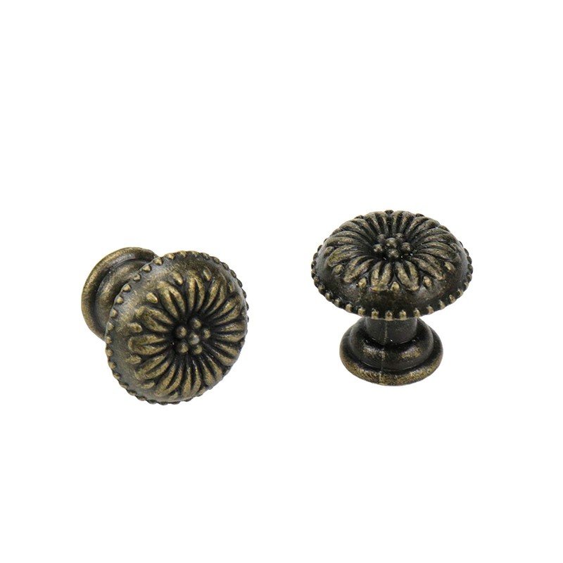 Bitray 10PCS Mini Metal Jewelry Box Knobs Vintage Bronze Chest