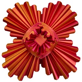 RMISODO Gear Ball Spin Ball, Gear Sphere, Gear Ball Fidget Toy, Gear Toy for Stress and Anxiety Relaxing, Gear Ball Pop Fidget Toy for Adults. (Red and Gold Gradient)