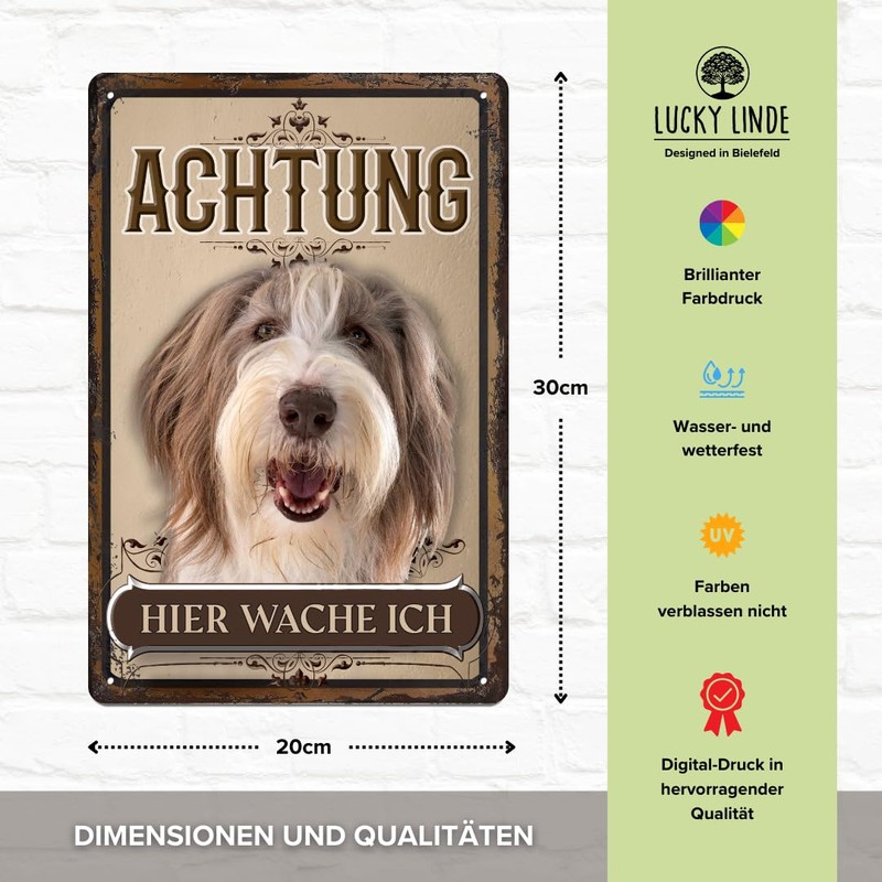 30 x 20 cm Weatherproof Dog Tin Sign, Warning Notice,