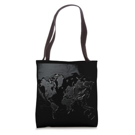 3D World Map Tote Bag
